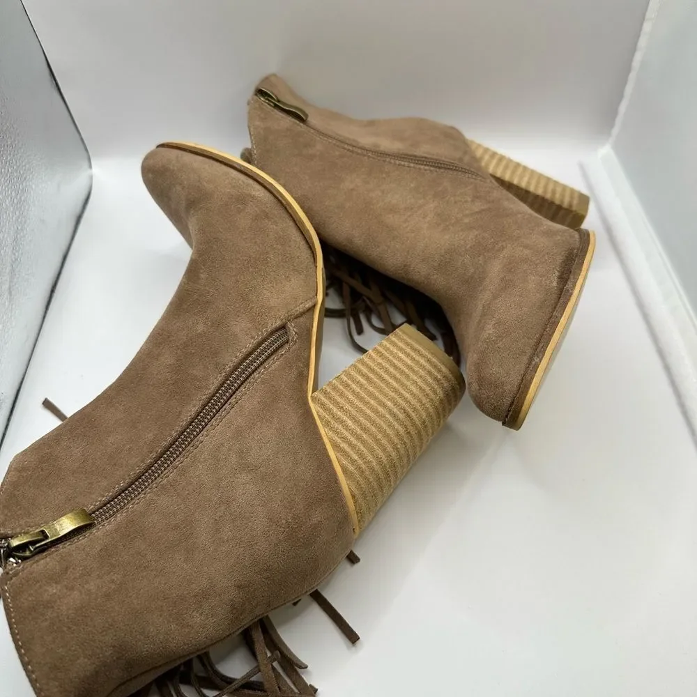 Beast Fashion Fringe Ankle Boot Size 7